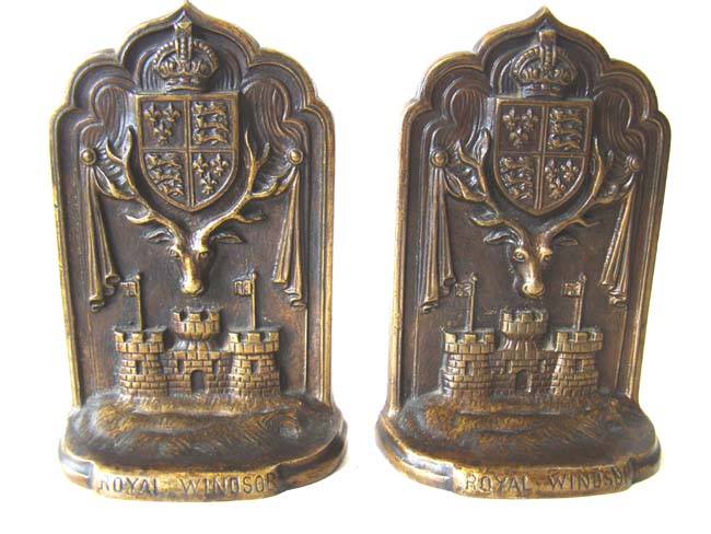 A fine pair of ROYAL WINDSOR solid bronze bookends circa 1900